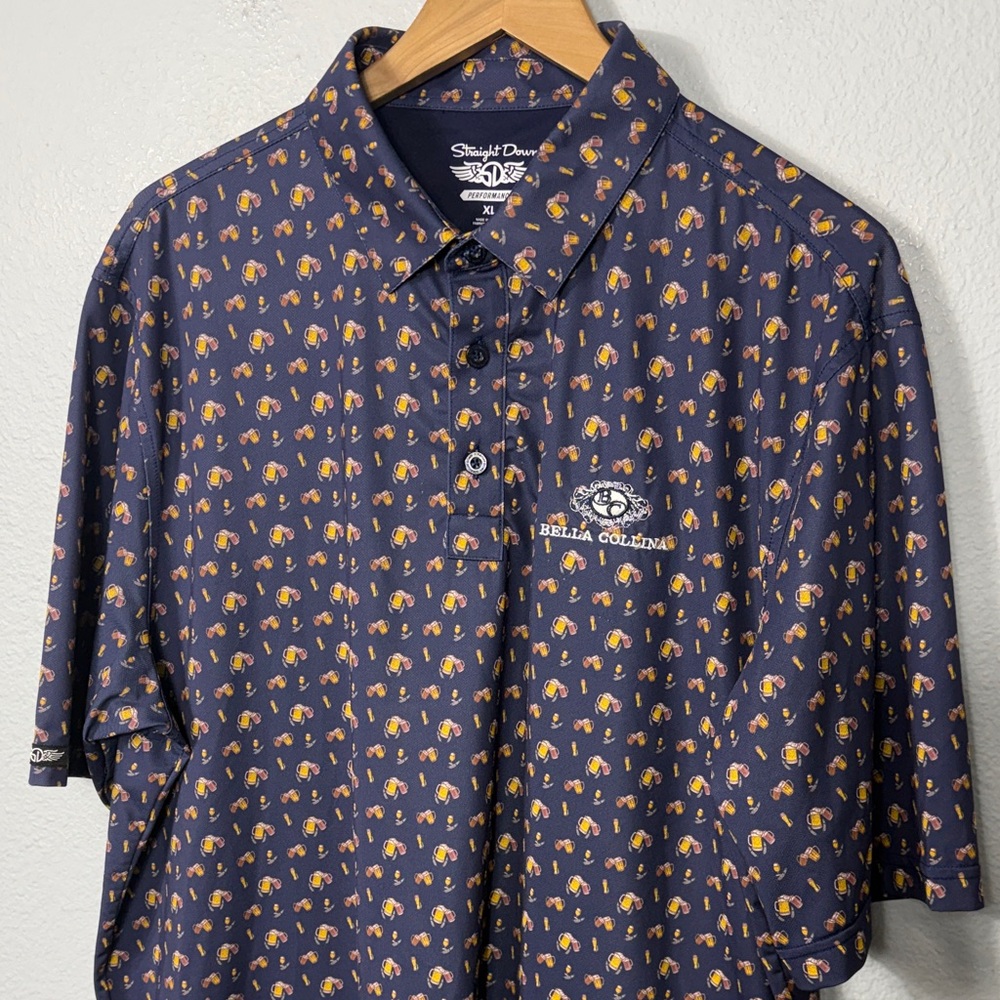 Straight Down Men's Bella Collina Beer Graphic Polo